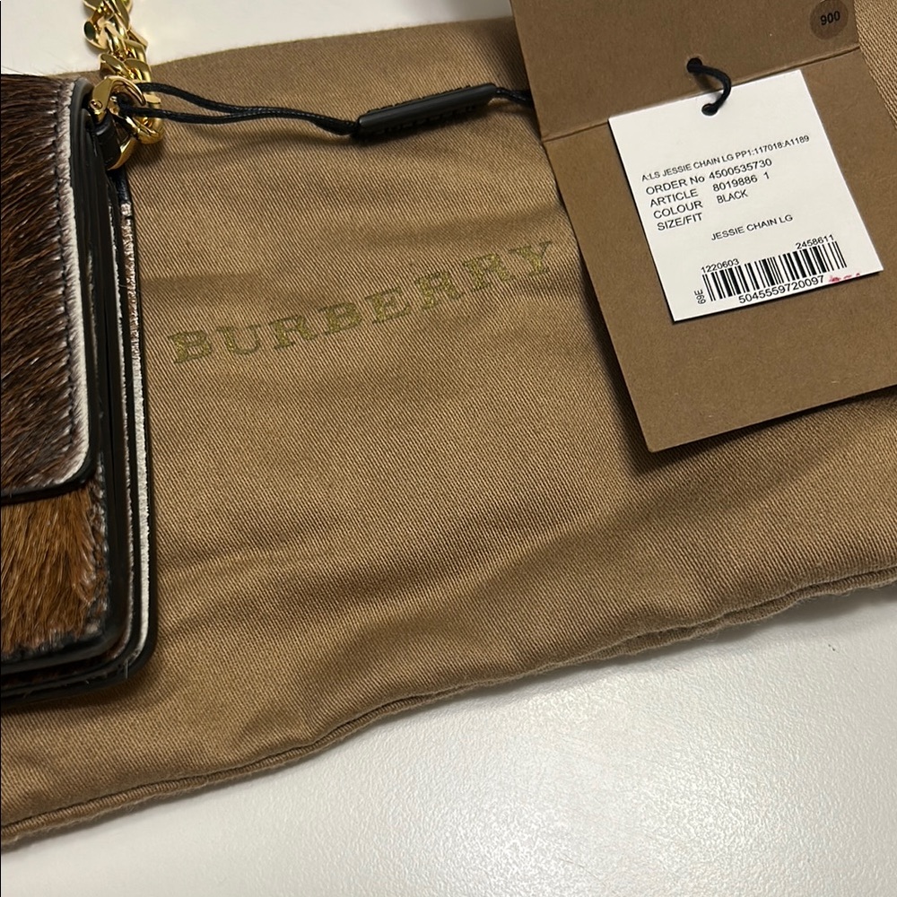 Burberry Mini Calf Hair and Leather Shoulder cross body bag brown cow print NWT - Picture 6 of 11